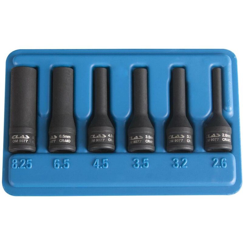 Clas - Kit douilles hélicoïdales extraction bougies préchauffage 1/4' (6 pcs) - om 9077 Equipements