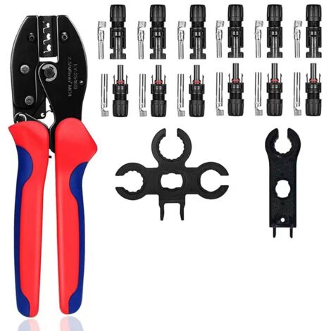 Kit d'outil de sertissage solaire portable avec pinces et connecteurs pour câbles PV - Set compact