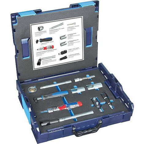 Kit d'outillage L-Boxx WS 102 pour montage WC et céramiques – 10 pièces essentielles – Clé à cliquet avec tête pivotante