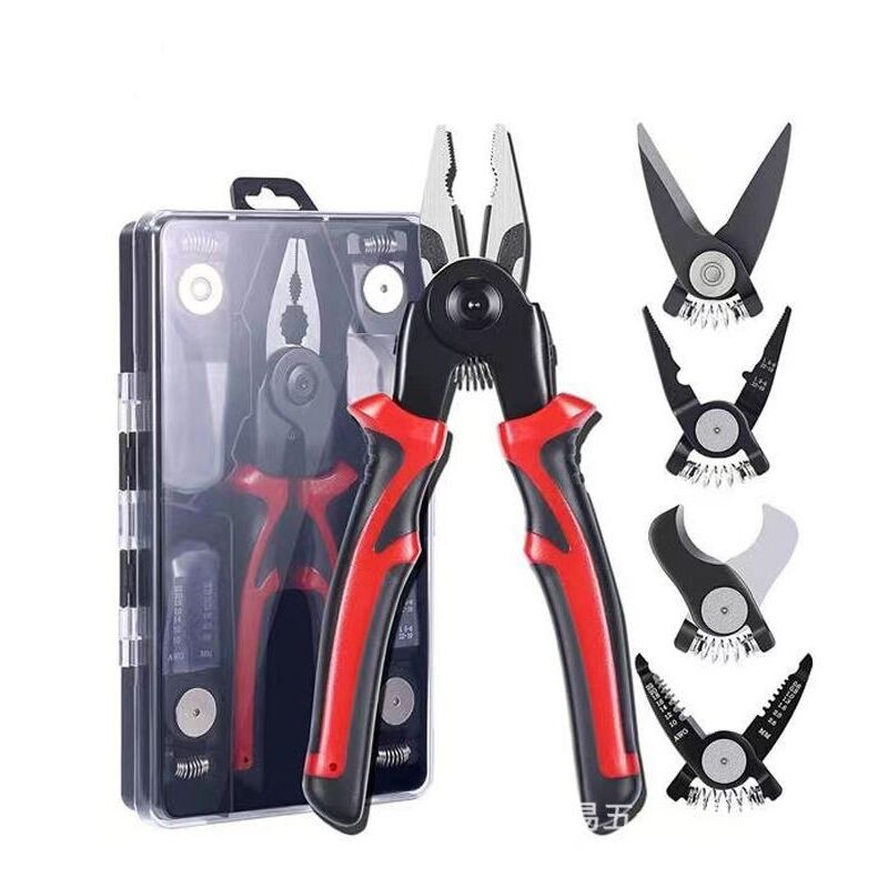 Kit d'outils 5 en 1 - Polyvalent et robuste - Pince multifonction avec poignée en PVC pour réparation générale de boîtes à outils à main dans la