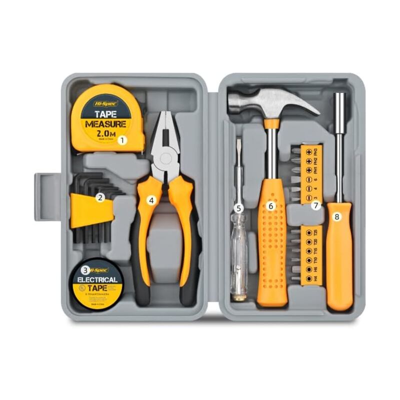 Kit d'outils à main universel de 24 pièces pour la maison, pince de tournevis de clé hexagonale intérieure de matériel