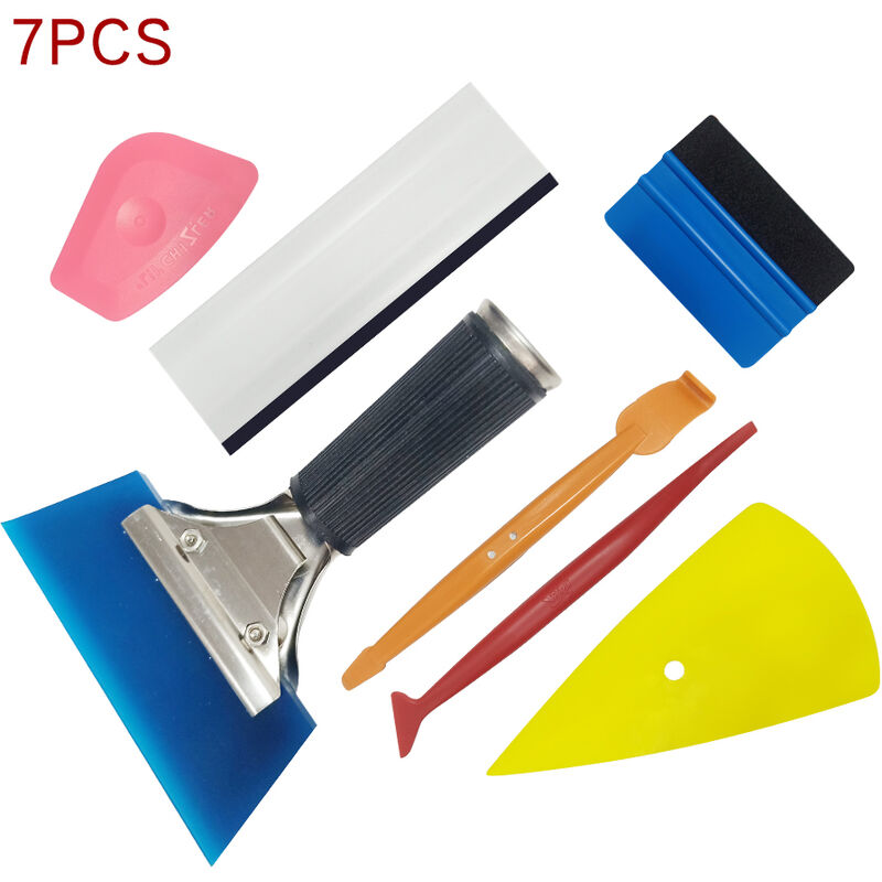 Asupermall - Kit D'Outils D'Application De Teinte De Vitre De Voiture, 7 Pieces Film De Protection De Verre De Vehicule Outil D'Installation De