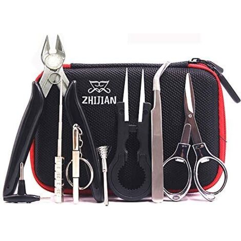 Kit d'outils de bricolage avec le dernier kit bobine, pincette en céramique, ensemble bobines, coupefil, ciseaux pliants, brosse à tournevis pour bobines fil, -
