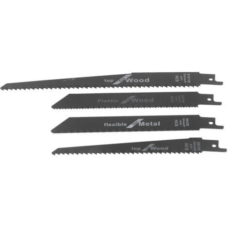Kit d'outils de coupe alternatifs, lame de scie sabre, scie sauteuse, pour bois, plastique et métal, 4 pièces