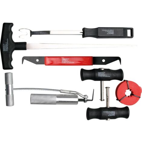 Kit d'outils de découpe pour pare-brise – 7 pièces – Outil de démontage avec poignée 275 mm – Fil de coupe 1,8 m