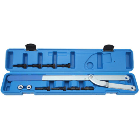 Kit d'outils de démontage de clé de support d'embrayage de ventilateur de poulie d'extracteur d'arbre à cames universel 11 pièces
