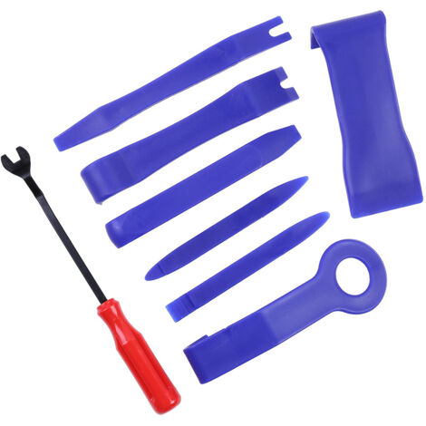 Kit d'outils de démontage et d'assemblage de système audio de voiture, comprenant des outils de levier, des outils de levier de panneau de porte, des clips de tableau de bord et des tournevis (8 pièce