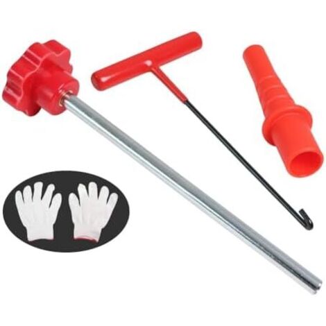 Kit d'outils de démontage et d'installation valve - Clé à crochet en T acier avec tube localisation pour réparation rapide pneus voitures, camions, VTT