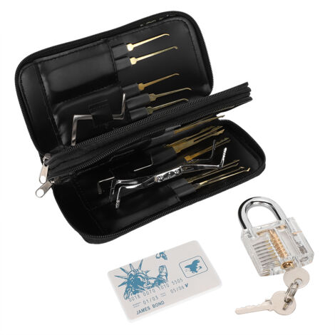Kit d'outils de déverrouillage de cadenas Transparent, ensemble de crochets de serrure, accessoire de pratique de serrurier 30 pièces