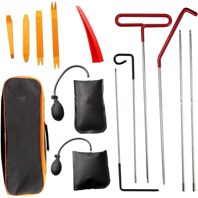 Kit d'outils de déverrouillage de porte 14 - Kit d'outils de verrouillage d'urgence - Joints - Pompe à air universelle pour véhicules
