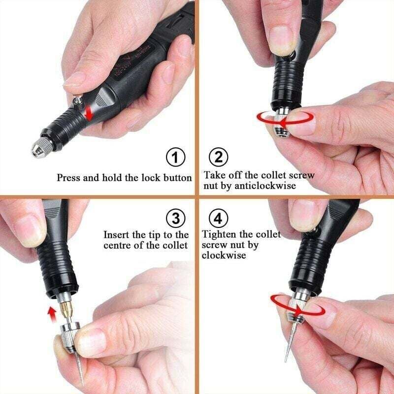 Alovez - Kit d'outils de gravure 107 pièces, stylo graveur filaire multifonctionnel, outil rotatif bricolage pour bijoux, verre, bois, métal