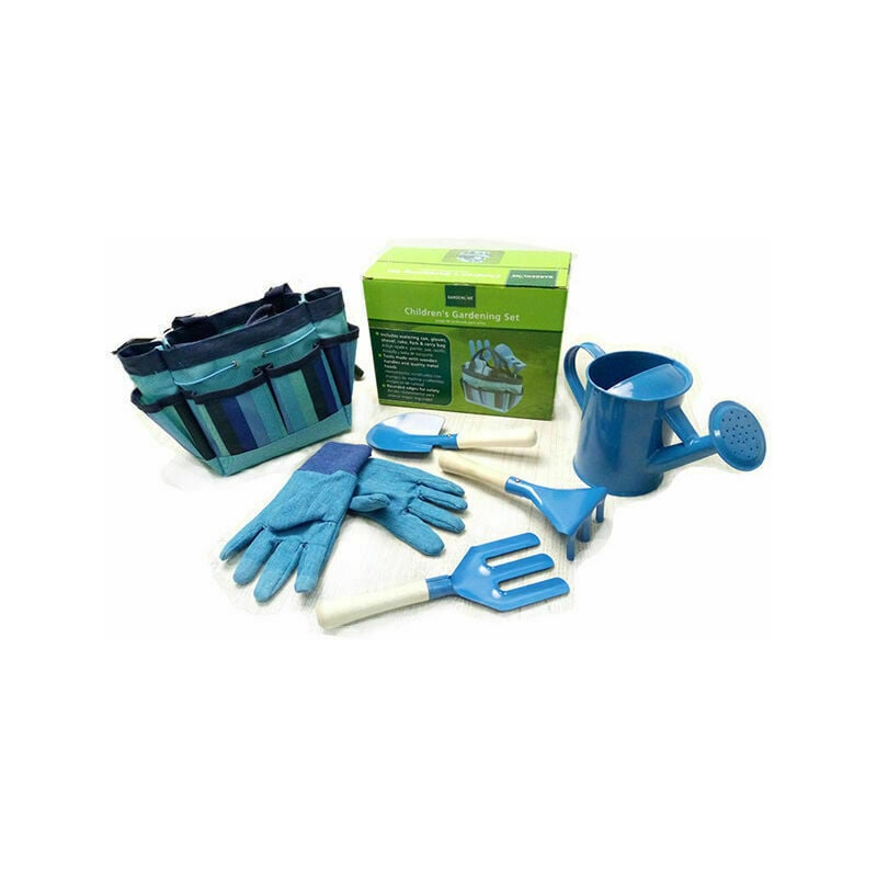 Kit d'outils de Jardin pour Enfants Ensemble de Jardin d'extérieur pour Enfants Outillage de Jardin pour Enfants (Bleu)
