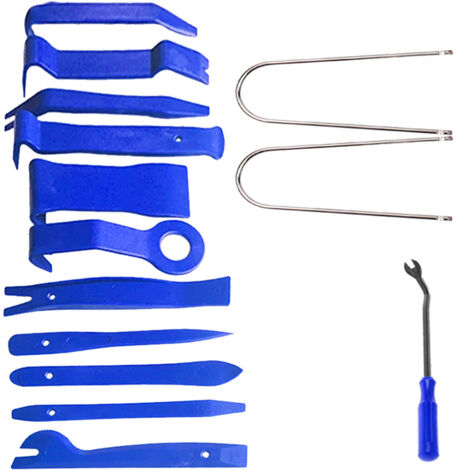 Kit d'outils de modification et d'installation pour panneaux de porte de voiture, système de navigation et système audio, jeu de 14 barres de levier, bleu, 0,26 mm.