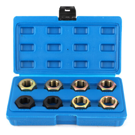 Kit d'outils de refiletage métrique de réparation de filetage, ensemble fractionné de broche d'essieu universel 8 pièces