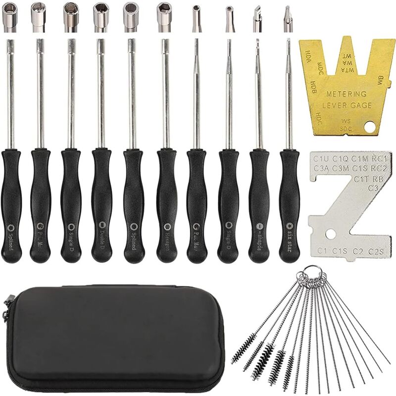 Kit d'outils de réglage de carburateur avec Sac de Rangement pour Moteurs à 2 Temps, Outil de réglage de carburateur pour tronçonneuse Tondeuse