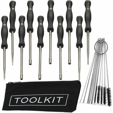 Kit d'outils de réglage de carburateur pour petits moteurs normaux à 2 cycles 10 pièces avec aiguille de brosse de nettoyage de carburateur