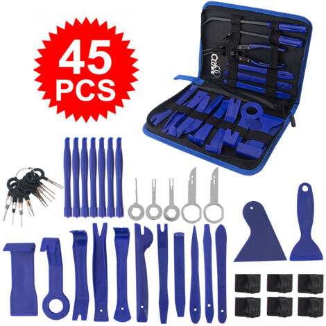 Kit d'outils de réparation audio automobile 45 pièces, outil de démontage de la console centrale de climatisation automobile, outil de retrait du panneau DVD.