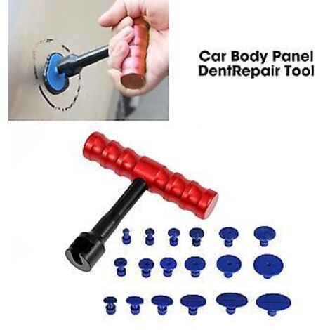 Kit d'outils de réparation automobile pour débosselage en forme de T avec ventouse coulissante pour tôle et plastique.