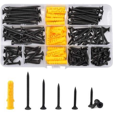 Kit d'outils de réparation d'assortiment de vis à tête fraisée Phillips à tête fraisée M3.5 avec bouchon en plastique et boîte de rangement