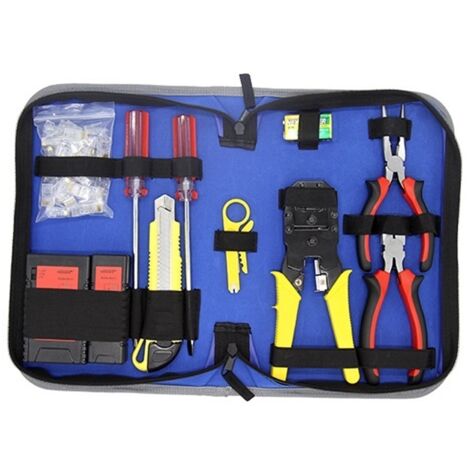 Kit d'outils de réparation de câbles réseau Noyafa NF-1304 : pinces à sertir professionnelles (8P, 4P, 6P), RJ45/RJ11, Cat5/Cat6, testeur de câbles LAN