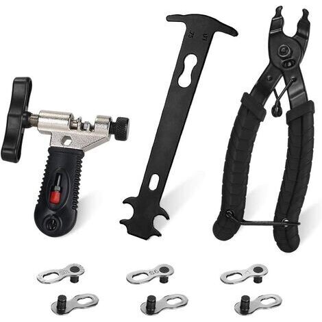 Kit d'outils de réparation de chaîne de vélo, pince à maillons, coupe-chaîne, coupe-chaîne, indicateur d'usure de chaîne et connecteur manquant réutilisable pour chaîne 6/7/8/9/10 vitesses-Fei Yu