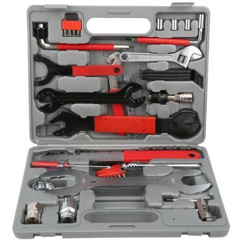 Kit d'outils de réparation de vélo 44 pièces – Acier solide – Étui compact pour transport – Réparations vélo de route et VTT