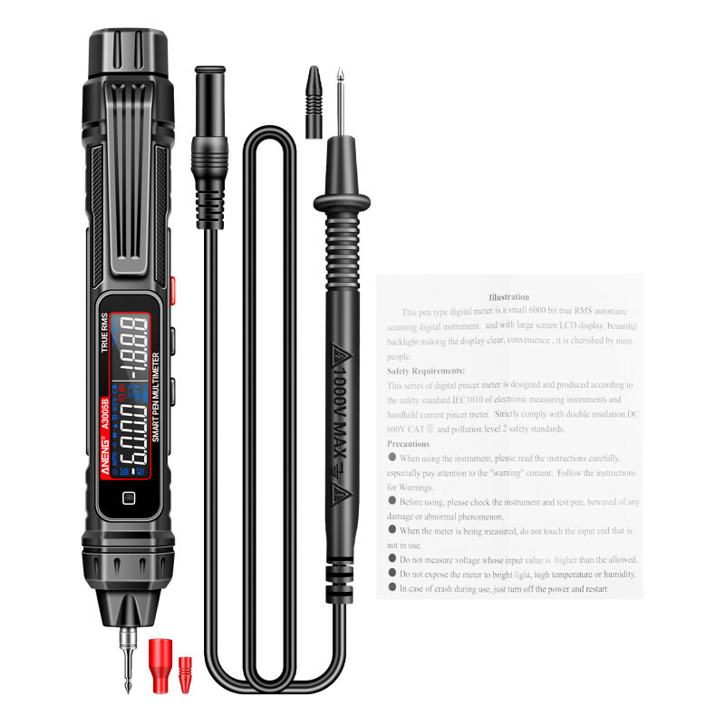 A3005A/B Multimètre numérique intelligent professionnel, stylo de test de séquence de phases, voltmètre sans contact, outil électrique