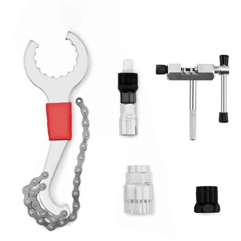 Kit d'outils de réparation de vélo, outils d'entretien de vélo, clé à crochet arrière, manchon d'axe central, coupe-chaîne, outil d'extraction, ensemble de manchons de volant moteur