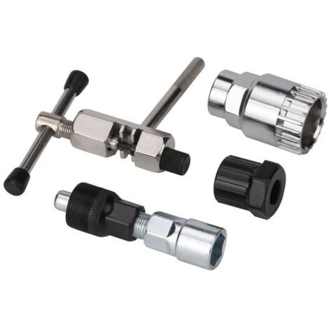 Kit d\'outils de réparation vélo - Axi - Compatible Shimano - 4 outils - VTT - Noir/Silver