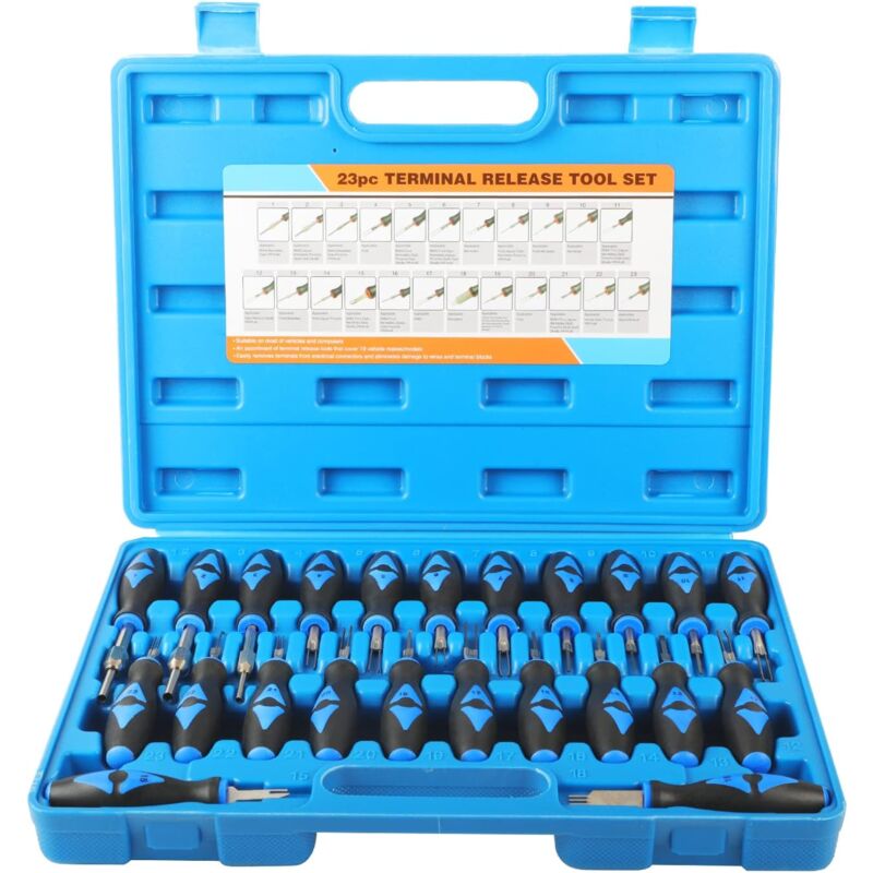 Start - Kit d'outils de retrait de borne de 23 pièces, outil de déverrouillage, outil de retrait de prise de voiture, kit de voiture avec mallette de