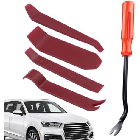 Kit d'outils de retrait garnitures voiture  Outil clips pour panneaux porte, systèmes audio, garniture intérieure -