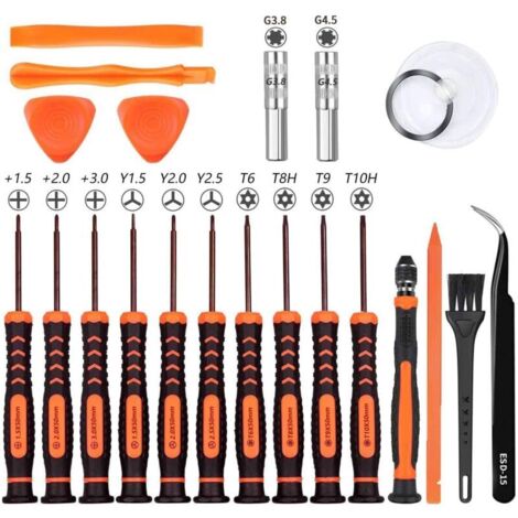 Kit d'outils de tournevis professionnel Nintendo Switch 21 en 1 Kit de réparation de jeu avec Triwing pour manette Nintendo Switch Lite JoyCon 3DS DS NDS NES GBA Wii U Xbox One 360 PS3 PS4
