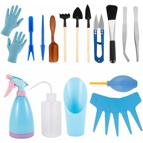 Kit doutils de Transplantation, 21 Gardening Tool Set Mini Jardin Plantation doutils Plantation Jardin Miniature Dintérieur Bonsaï Soins de Jardinage