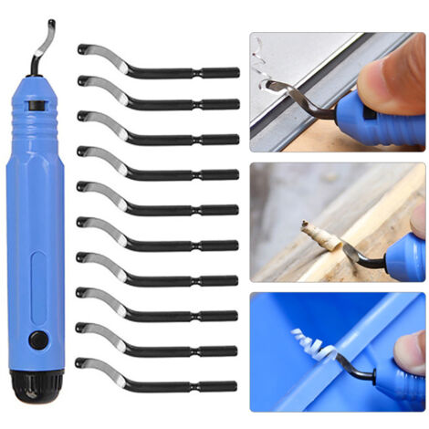Kit d'outils d'ébavurage en métal, ensemble de couteaux, dissolvant de bavures à main pour bois, plastique, aluminium, cuivre et acier