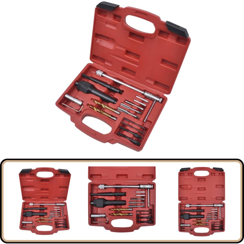 Vidaxl - Kit d'outils d'extraction bougie de préchauffage 16 pcs - Outil Extraction Bougie Prechauffage - Kit Extraction Bougie - Outil Mécanique