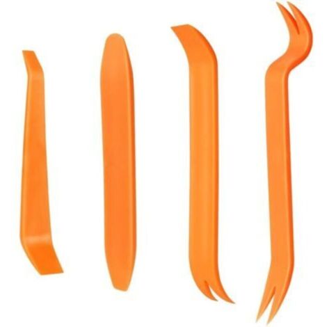Kit d'outils d'installation automobile Orange (4 pièces) Convient pour l'installation de radios et de systèmes audio dans les voitures