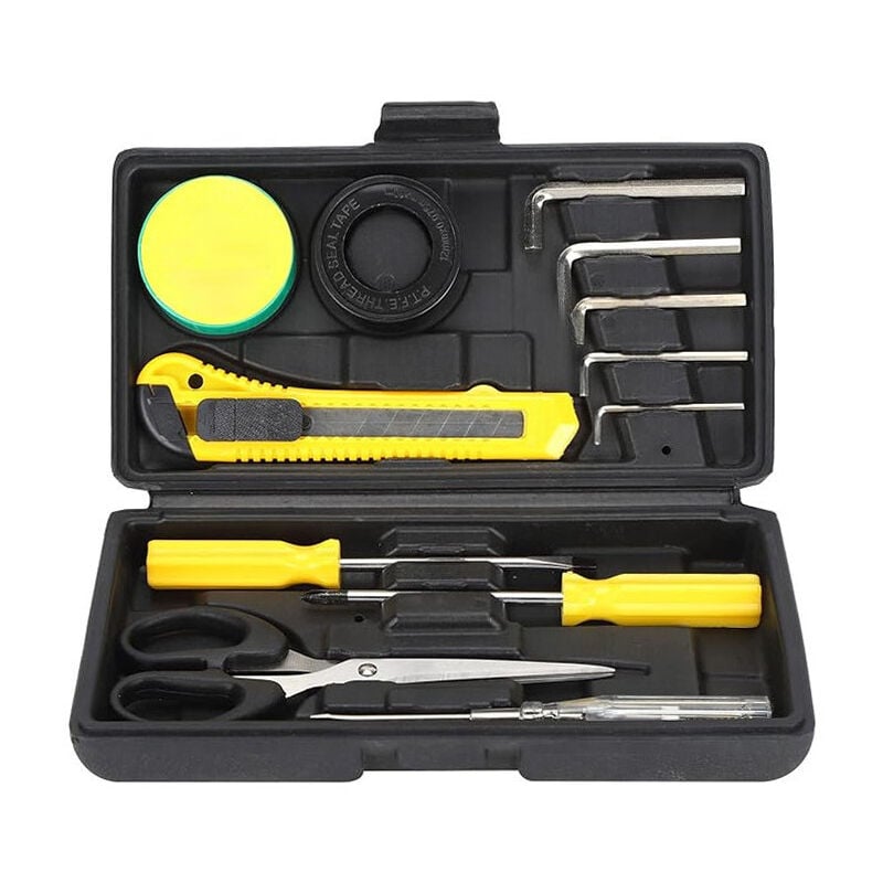 Kit d'outils multifonctions 12 pièces, mini valise portable, outils manuels