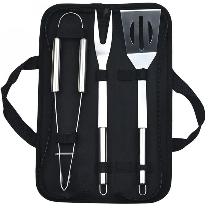 Kit d'outils pour Barbecue en Acier Inoxydable (3 pièces, 5 pièces, 20 pièces) pour Pique-Nique, Camping, Voyage, Cuisine, Barbecue-3 Pieces