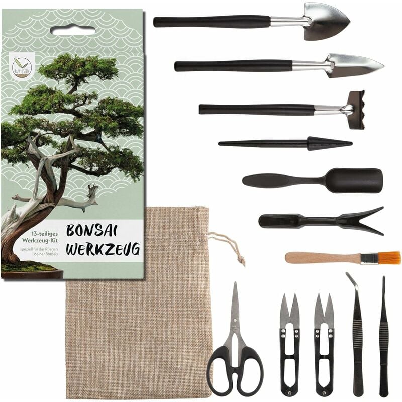 Ouylaf - Kit d'outils pour Bonsai 13 pièces avec Sac de Rangement Pratique Mini Outils de Jardinage pour Les Plantes d'intérieur et Une Culture
