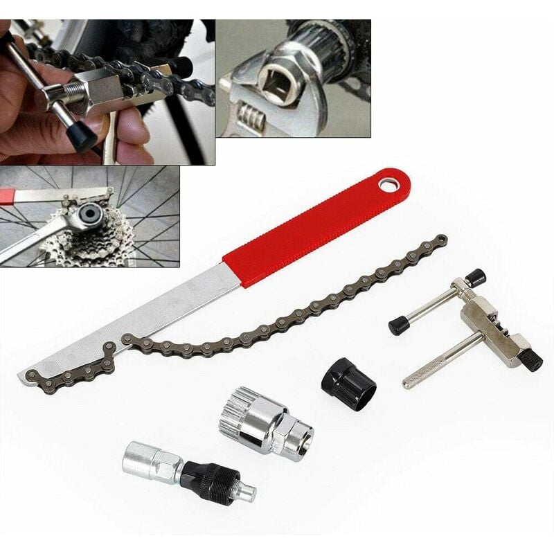 Senderpick - Kit d'outils pour chaîne de vélo, kit de tournevis pour extracteur de cassette, outil de réparation de vélo avec extracteur de vitesse