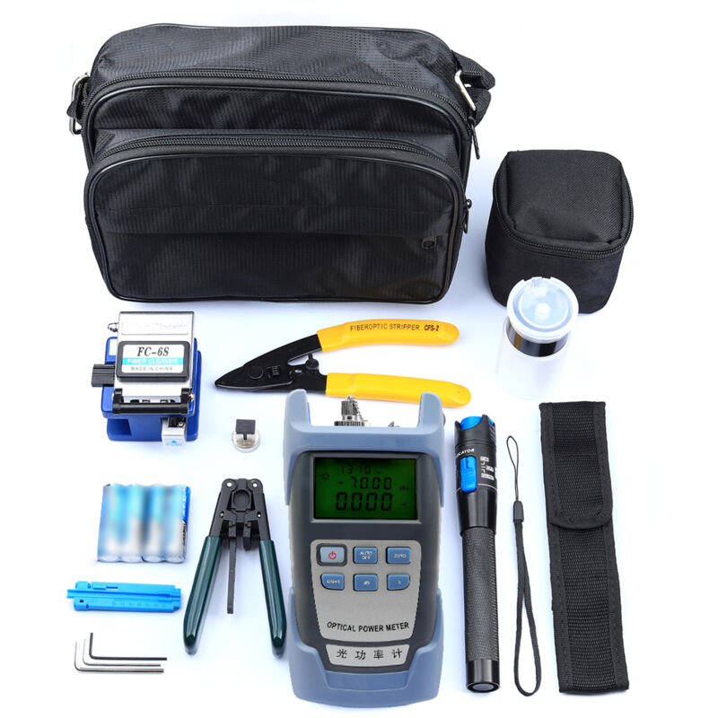 Kkmoon - Kit d'outils pour fibre optique ftth Power Meter Fiber Cleaver Wire Stripper Optical Fiber Cold Connection Tools Set