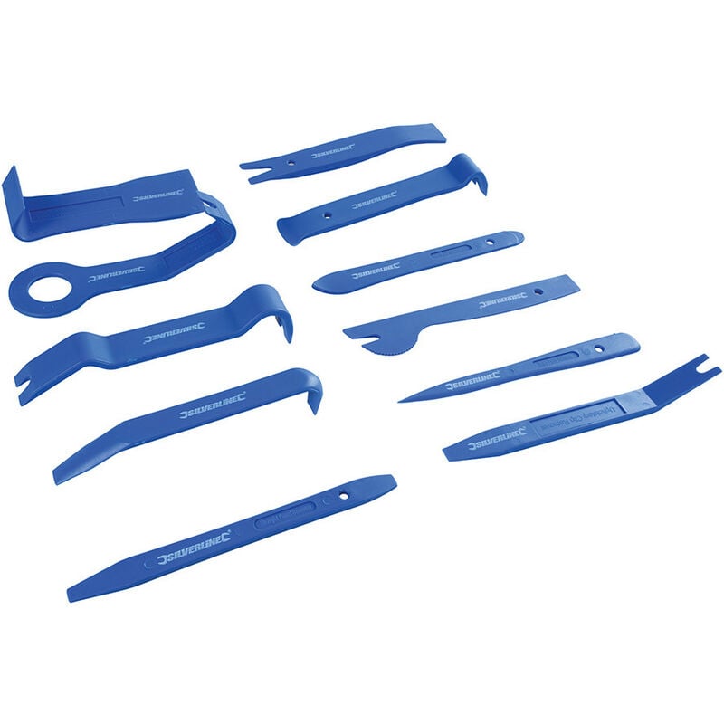 Silverline - Kit 11 outils pour le demontage des garnitures de portieres