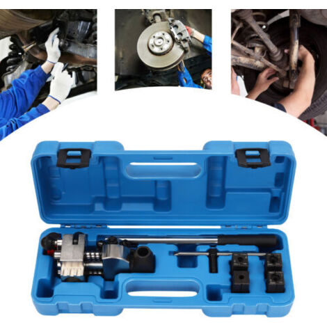 Kit d'outils pour le sertissage des conduites de frein hydraulique, de carburant et de liquide de refroidissement + matrices 5/16 pouces, 3/8 pouces, 3/16 pouces, 1/4 pouces