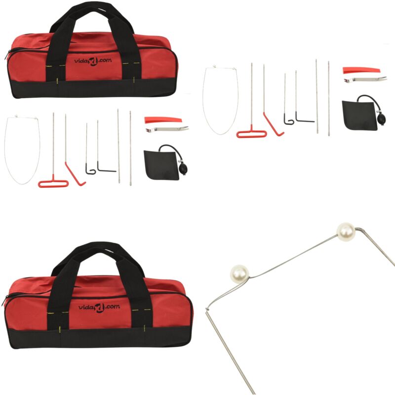 Kit d'outils pour ouvre-porte de voiture 11 pcs - Ouvert Porte Voiture - Outil Ouverture Porte - Kit Dépannage Auto - Calage Porte Fenêtre - Secours