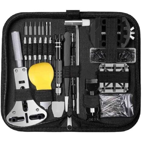 BAZYWTYH Kit d'Outils Professionnels pour Montres - 153 Pièces, Ouvre-Boîtier, Tournevis, Changement de Bracelet et Batterie