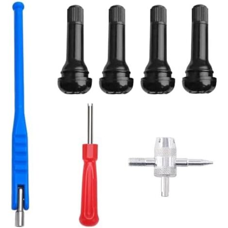 Kit D'outils Réparation de Valve Pneu, Outils pour Valves Pneus, 4 Pièces TR414 Pneu Voiture, Outil Retrait Motos, Camions, Vélos -
