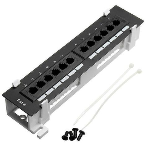 Kit d'outils réseau, panneau de brassage CAT6 12 ports RJ45 avec support mural --