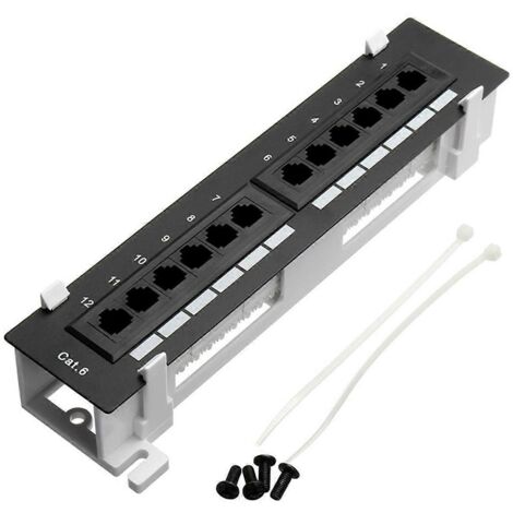 Kit d'outils réseau, panneau de brassage CAT6 12 ports RJ45, montage mural