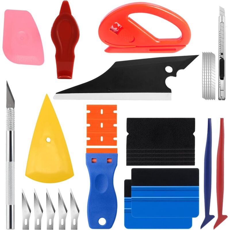 Kit d'outils teintés pour fenêtre de voiture, raclette pour teinture de fenêtre, kit d'outils de 35 pièces en vinyle, kit d'application de film