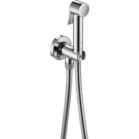 Kit ducha bidé (1 salida). Incluye ducha de mano, soporte de ducha con auto-stop, toma agua y flexible metálico 1.2 m ROCA
